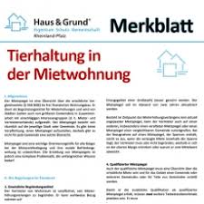 Vor beginn des mietverhältnisses sollten daher alle vereinbarungen hinsichtlich aller sachverhalte getroffen werden, um konflikte und. Merkblatt Tierhaltung In Der Mietwohnung