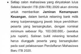 12,5 juta per semester, kecuali untuk program sarjana sbm berkisar antara rp. Mahasiswa Jalur Sm Itb Harus Punya Saldo Rp100 Juta Viral Di Medsos Sindonews Line Today