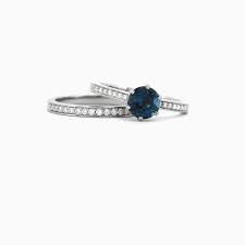 London Blue Topaz Bridal Ring Set London Blue Topaz Diamond Etsy London Blue Topaz Engagement Rings Solitaire Engagement Ring Engagement Ring Settings