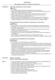 Performance Management Resume Samples Velvet Jobs