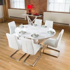 Dining Set White Gloss Round Oval Extending Table 6 Comfy Chairs White Gloss Dining Table Round Dining Table Dining Sets Modern