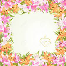 Oneida blue lattice 14 serving platter plate flowers floral china dish large. Frame Floral Border Festive Background With Blooming Lilies And Buds Vintage Vector Illustration For Interior Design Artwork Dishes Clothing Packaging And Greeting Cards Royalty Free Cliparts Vectors And Stock Illustration Image 97189087