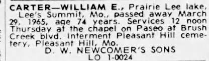 Obituary for WILLIAM E. CARTER