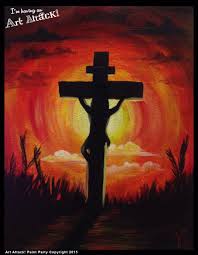 On The Cross Art Attack Paint Party Cross Paintings Art Jesus Art