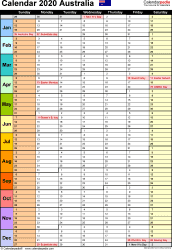 Free excel leave tracker template updated for 2020. Australia Calendar 2020 Free Printable Excel Templates