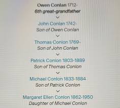 Hello Conlon family!! I do not know too much about them but I do know they  were from Ardee and Drogheda Louth up until Thomas then Geevagh, Sligo  Ireland and Michael came