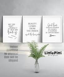 Hair Salon Decor Set Of 3 Wall Art Printable Beauty Salon Etsy Hair Salon Decor Salon Wall Art Hair Stylist Gifts Ideas