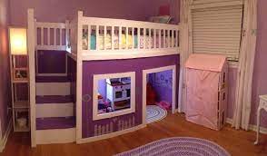 This custom twin playhouse loft bed with slide is a little girl's dream! Pin On Baby Nursery