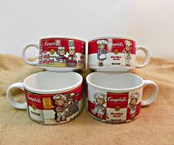 Set Of 4 Vintage Campbell Soup Mugs Campbell Soup Soup Mugs Campbell Soup Company