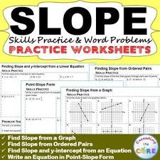 Slope Y Intercept Homework Worksheets Skills Practice Word Problems Word Problems Homework Worksheets Skills Practice