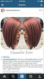 Rose Gold Paul Mitchell Xg Shines Hair Color Formulas Hair Color Rose Gold Hair Styles