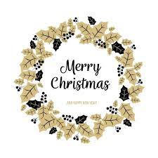 Christmas Wreath Of Golden And Black Holly Free Christmas Tags Free Christmas Tags Printable Christmas Tags Printable