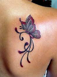 Colorful Butterfly Tattoo On Back Shoulder Butterfly Tattoos For Women Butterfly Tattoos Images Small Butterfly Tattoo