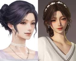 some makeup samples and MC's face 🎀 I think I like this game, if there  were more accessories it would be more beautiful, but it's just a sub  account so I created