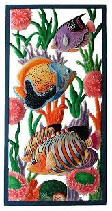 Painted Metal Tropical Fish Metal Wall Art Framed Wall Etsy Outdoor Metal Wall Art Metal Fish Wall Art Tropical Wall Art