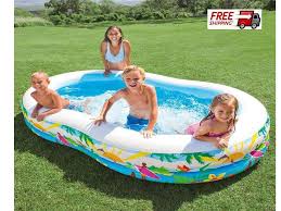 Intex Swim Center Paradise Inflatable Pool 103x63x18 Ages 3 Outdoor Summer Kids Ebay Swimming Pools Backyard Kiddie Pool Kid Pool