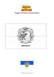 Die flagge ungarns zeigt drei waagerechte streifen in rot, weiß und grün. Ausmalbild Flagge Von Bekes County Ungarn Supercolored Com