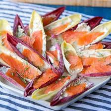 These Smoked Salmon Goat Cheese Endive Gems Are Easily My Favorite App- Easy And D Mediterranean Diet Snacks Healthy Afternoon Snacks Smoked Salmon Appetizer