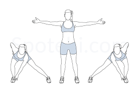 By matiss bartulis standing crossover toe touches (also known as alternate toe touches) is a functional standing abs exercise targeting the obliques. Alternating Side Lunge Touch Illustrated Exercise Guide