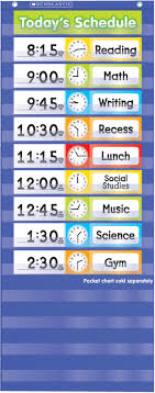 scholastic daily schedule pocket chart add on cards 24 cards