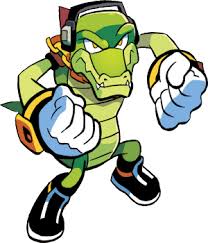 Cartoon image of a smiling anthropomorphic hedgehog with brightly colored spines and sports shoes. Vector The Crocodile Archie Sonic News Network Fandom