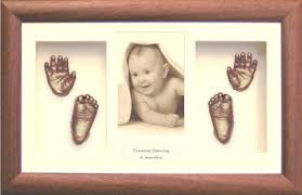 Amazon Com Baby Hand Foot Casting Kit Set Dark Wood Frame Bronze Casts By Babyrice Baby