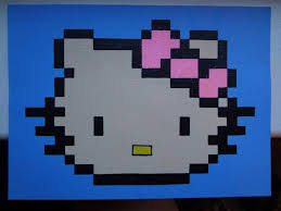 Hello Kitty Head Pixel Art Painting 8 Bit By Thepixeldad Pixel Art Nerd Art Art Painting