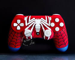 Custom Spiderman Themed Playstation 4 Ps4 Dualshock 4 Controller Ps4 Controller Ps4 Controller Custom Spiderman Ps4