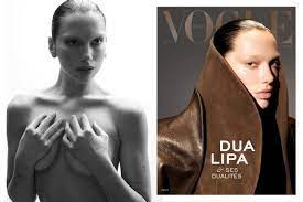 Dua Lipa wows as she poses NAKED in black and white snap for Vogue ...