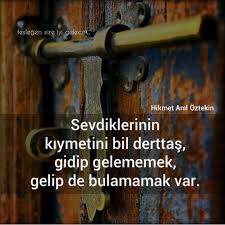 Sevdiklerinin Kiymetini Bil Derttas Gidip Gelememek Gelip De Bulamamak Var Hikmet Anil Oztekin Kaynak Instagram Hikmetaniloztekin Sozler Anlamlisozl