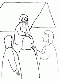 When we pray (talk to god), we need to believe god is listening, and will answer as he sees best. Abraham And 3 Angels Colouring Pages Page 2 Coloring Home