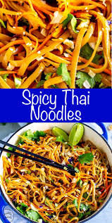 I Love Spicy Noodles And These Sweet And Spicy Thai Noodles Are Perfect For Dinner Or Cold As A Vegetarian Salad I Spicy Thai Noodles Thai Noodles Spicy Thai