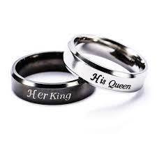 His And Her Her King His Queen Stainless Steel Couple Lover Ring Women Promise Rings For Her Matching Promise Rings Queen Rings