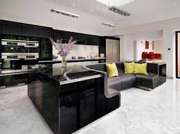 Ashley homestore combines the latest technology and style trends to outfit your home with the very best kitchen and dining furniture sets. A High Gloss Stylish Kitchen Island With Built In Sofa Home Design Lover