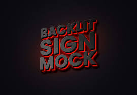 Free Backlit Sign Text Effect Mockup Psd In 2020 Free Photoshop Text 3d Text Effect Photoshop Text Effects