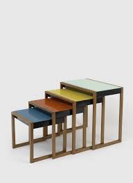 Josef Albers Stacking Tables Ca 1927 Ash Veneer Black Lacquer Painted Glass Josef Albers Josef Albers Furniture Bauhaus