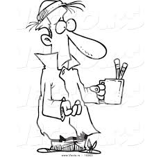 Internet begging among strangers differs from street begging in that it can be practiced with relative anonymity. Vector Of A Cartoon Poor Man Begging With A Pencil Cup Coloring Page Outline By Toonaday 16903