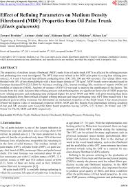 Steam table under (saturated conditions). Effect Of Refining Parameters On Medium Density Fibreboard Mdf Properties From Oil Palm Trunk