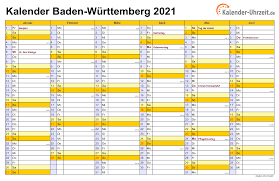 Durch die farbliche hervorhebung der feiertage. Feiertage 2021 Baden Wurttemberg Kalender