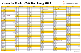 Alle ferienkalender kostenlos als pdf, mit feiertagen. Feiertage 2021 Baden Wurttemberg Kalender