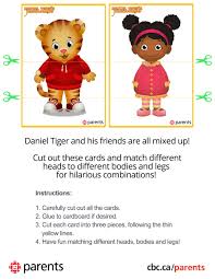 Lots of birthday party printables to choose from!. Daniel Tiger Mix And Match Printable Play Cards Play Cbc Parents