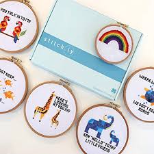 As the weather begins to cool down and more time is spent inside with waning hours of evening sunlight, i find myself needing to do more making of things with my hands. Stitch Ly Cross Stitch Kits Beginner 5 Cross Stitch Patterns Anxiety Relief Designed In Ireland 3 Embroidery Hoops Instruction Guide Included Pricepulse