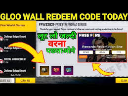 Come join this event with friends all over the world now! Ffws Redeem Code Free Gloo Wall Redeem Code Today Free Fire Ffws Today Redeem Code Free Fire Youtube