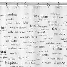 Spanish Vocabulary Shower Curtain Novelty Shower Curtains Shower Curtain How To Speak Spanish