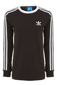Adidas Black And White Long Sleeve Shirt 3 Stripe Long Sleeve T Shirt By Adidas Originals Striped Long Sleeve Long Sleeve Sleeves
