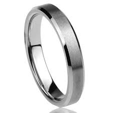 4mm Stainless Steel Ring Brushed Center With Beveled Edge Titanium Wedding Rings Women Tungsten Carbide Wedding Bands Titanium Wedding Rings