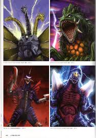 Chernobog13 Clockwise From Top Left Mecha King Ghidorah Biollante Space Godzilla And Final Wars Ve All Godzilla Monsters Godzilla Comics Kaiju Monsters