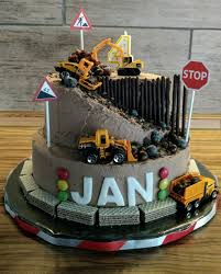 Baustelle Construction Torte Bagger Bau Kuchen Backen Kindergeburtstag Kuchen Geburtstag