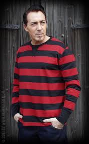 Herren Vintage Pullover Rumble59 Sweatshirt gestreift rot-schwarz -  Vintage-Style-Bodensee