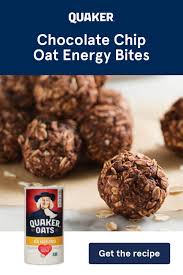 Chocolate Chip Energy Bites Recipe Quaker Oats Recipe Easy Oatmeal Recipes Energy Bites Recipes Recipes